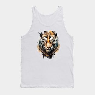 Tiger Portrait Animal Painting Wildlife Outdoors Adventure Tank Top